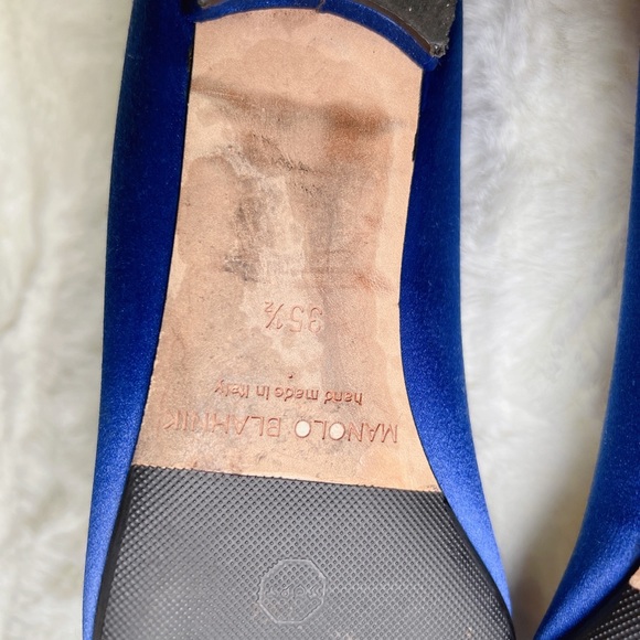 ❤️SOLD❤️Manolo Blahnik hangisi flats royal blue 35.5 - Picture 6 of 10